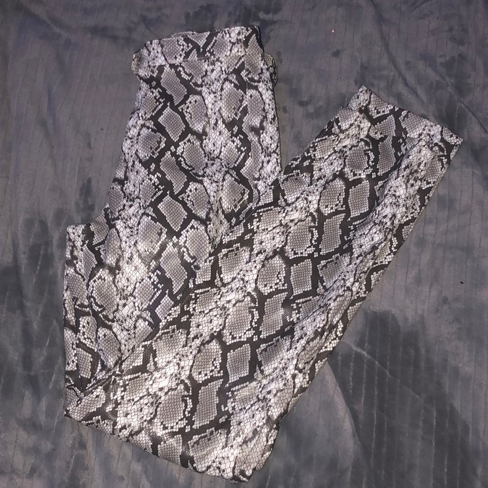 Snake print jeans